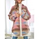 Women's Daily Ethnic Style Geo Tribal Aztec Printed Wool Blend Front Pockets Western Shirt Jacket Shacket