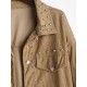 Women's Streetwear Rivet Design Corduroy Solid Color Shacket Jacket