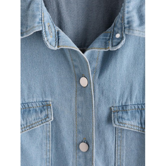 Pocket Drop Shoulder Denim Shacket