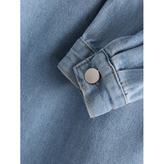 Pocket Drop Shoulder Denim Shacket