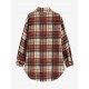 Women's Daily Vintage Style Plaid Front Pockets Wool Blend Shirt Jacket Shacket