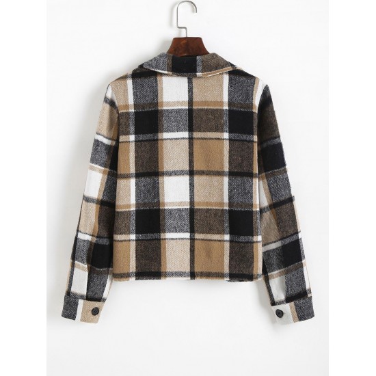 Plaid Check Flap Pocket Shacket