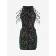 Sequined Chain Beads Bodycon Party Vegas Dress