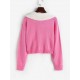 Quarter Zip Colorblock Cropped Sweater