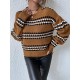 Contrast Striped Drop Shoulder Slouchy Sweater