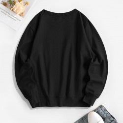 Halloween Pumpkin Moon Print Pullover Sweatshirt