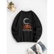 Halloween Pumpkin Moon Print Pullover Sweatshirt