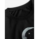 Halloween Pumpkin Moon Print Pullover Sweatshirt