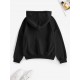 Drop Shoulder Rose Print Thermal Lined Hoodie