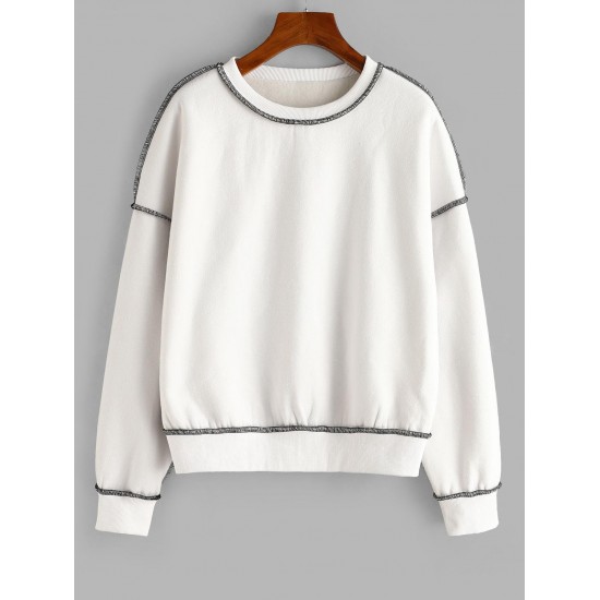 Loose Exposed Seam Fleece Lined Sweatshirt