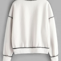 Loose Exposed Seam Fleece Lined Sweatshirt